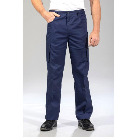 Pantalon ceinture confort avec braguette - marine avant