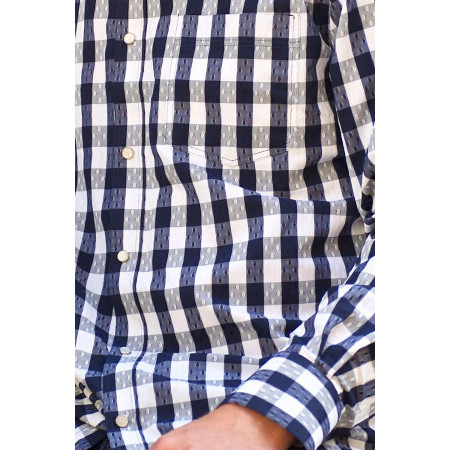 Chemise fermeture pressions du 2 au 8 - Bleu zoom