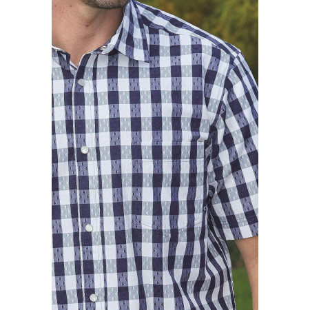 Chemise fermeture pressions T2 à 8 - Bleu zoom