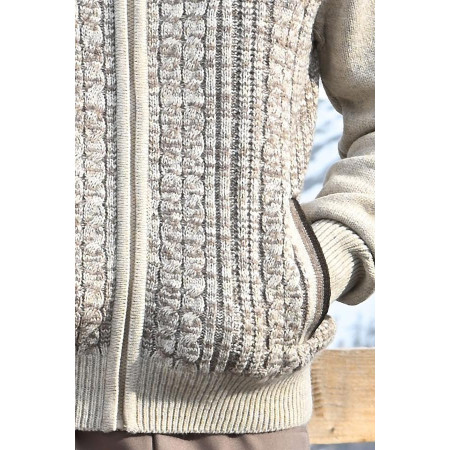 Gilet motif torsades T2 à 10 - zoom poche et torsades