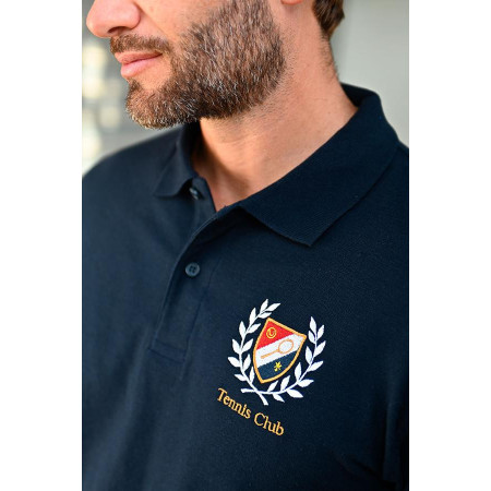 Polo 100% coton T2 à 6 - marine broderie