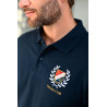 Polo 100% coton T2 à 6 - marine broderie