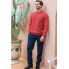 Polo col zip brique tenue