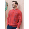 Polo col zip brique