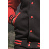 Veste fermeture pressions rouge zoom