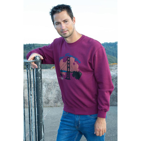 Sweat-shirt coton bordeaux