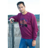 Sweat-shirt coton bordeaux