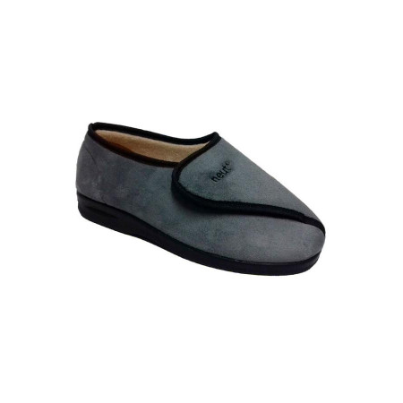 Chaussons pieds larges gris vue de côté