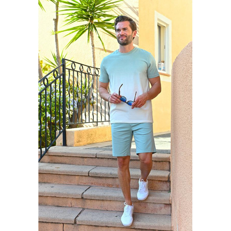 Bermuda élastiqué coton T.38 à 60 amande tenue