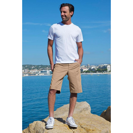 Bermuda élastiqué coton T.38 à 60 camel tenue