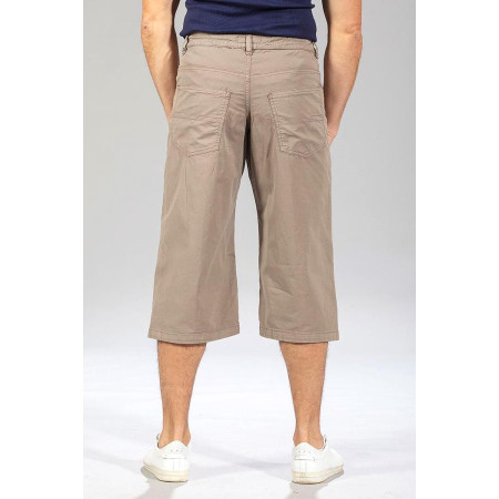 Pantacourt élastiqué coton beige Roger dos