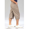 Pantacourt élastiqué coton beige Roger profil