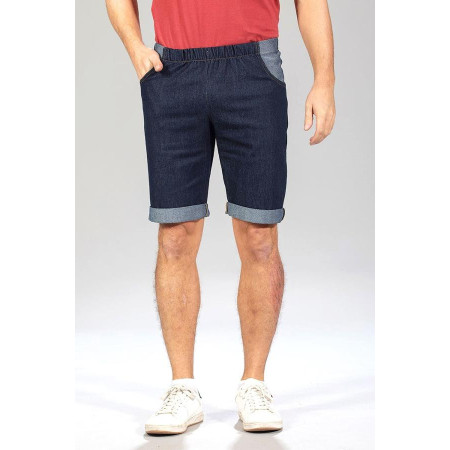 Bermuda ceinture élastique marine
