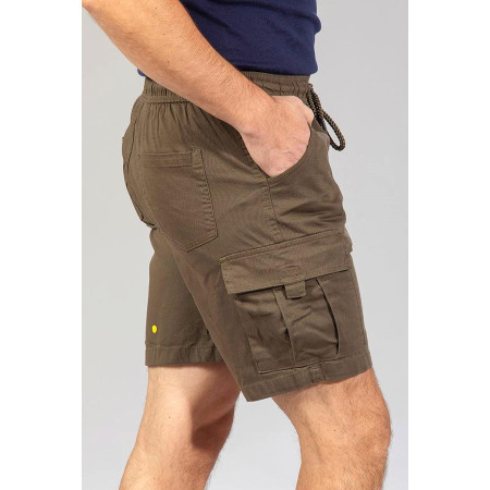 Short élastiqué ceinture confort 5 poches kaki profil