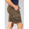 Short élastiqué ceinture confort 5 poches kaki profil
