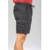 Short élastiqué ceinture confort 5 poches gris profil
