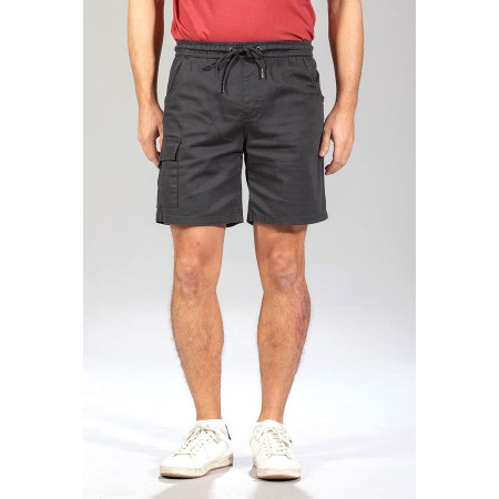 Short élastiqué ceinture confort 5 poches gris