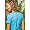 Top coton - bleu fantaisie dos