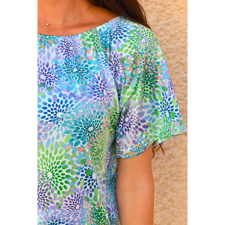 Tunique fantaisie bleu zoom
