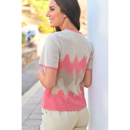 Pull manches courtes T38 à 56 - saumon - dos