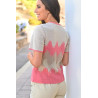 Pull manches courtes T38 à 56 - saumon - dos