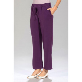 Pantalon élastiqué violet