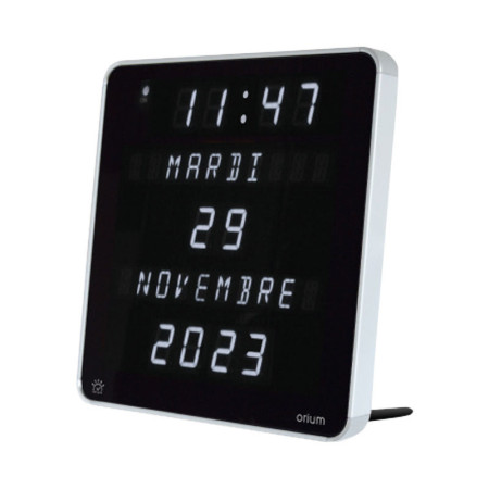 Horloge murale digitale Ephemeris blanche