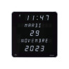 Horloge murale digitale Ephemeris blanche de face