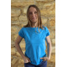 Tee-shirt ouvert épaules bleu azur
