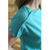 Tee-shirt ouvert épaules vert marin - fermé