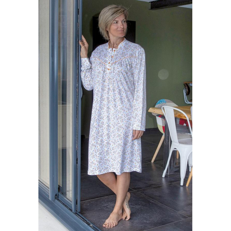 Chemise de nuit poitrine forte T38 à 56 de face Chemise de nuit poitrine forte T38 à 56 de face