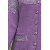 Cardigan 10% laine violet T.38 à 56 détail