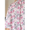 Chemise nuit ouverte dos pressions rose detail tissu