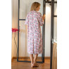 Chemise nuit ouverte dos pressions rose de dos