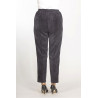 Pantalon élastiqué velours gris de dos