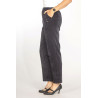 Pantalon élastiqué velours gris profil