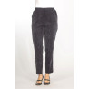 Pantalon élastiqué velours gris de face