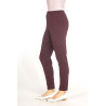 Pantalon élastiqué velours prune profil