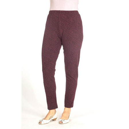 Pantalon élastiqué velours prune face