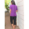 Grenouillère femme manches courtes jambes courtes - violet dos