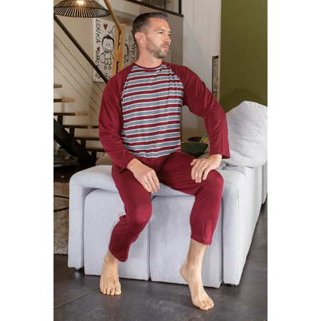 Grenouillère homme  pyjama long éco - schéma ouverture
