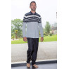 Grenouillère homme polo long gris de face