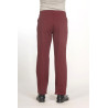 Pantalon élastiqué 4 poches avec braguette prune dos