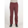 Pantalon élastiqué 4 poches avec braguette prune face