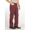 Pantalon élastiqué 4 poches avec braguette prune profil