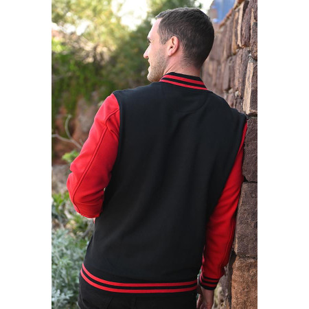 Veste fermeture pressions rouge dos