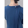 Robe dos croisé coton pressions T38 à 56 - Marine détail épaules