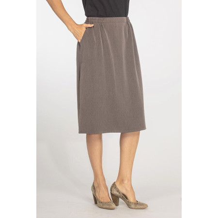 Jupe droite 4 coloris - T 38 à 60 taupe 3quart
