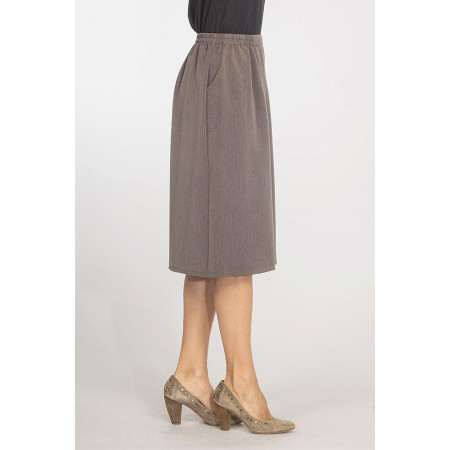 Jupe droite 4 coloris - T 38 à 60 taupe profil