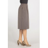 Jupe droite 4 coloris - T 38 à 60 taupe profil